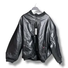 未使用 タグ付き LILL リル ルーズシルエット メタルジップ ボリューム MA-1 lin250692 アウター フェイクレザー 上着 メンズ サイズL ブラック 冬 久喜倉庫店 43 No.K1270Y