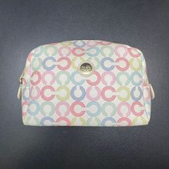 COACH ポーチ マルチカラー シグネチャー - メルカリ