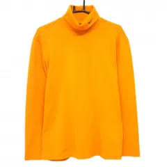 【美品】ナイキ 長袖ハイネックシャツ オレンジ ネックロゴ刺しゅう メンズ L ゴルフウェア NIKE