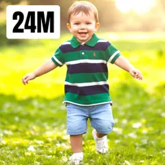 新品　未使用　２４M　Ralph Lauren ラルフローレン　グリーン×ネイビー　ボーダー　鹿の子　半袖　ポロシャツ　男の子　ベビー