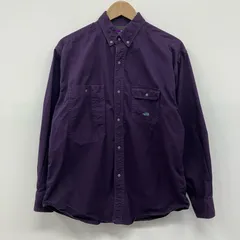 【イオン広店】 中古 THE NORTH FACE PURPLE LABEL | ザノースフェイスパープルレーベル 長袖シャツ COTTON POLYESTER STRIPE OX BD SHIRT NT3202N パープル サイズ：S 【100】