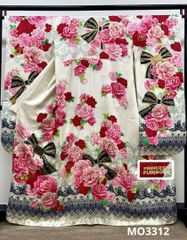 振袖 身丈168 銀通し ラインストーン 薔薇 正絹 着物 033b p - メルカリ