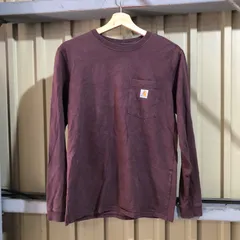 1553 Carhartt ロンT ブラウン S カーハート 長袖カットソー ワンポイント 刺繍ロゴ 古着卸 アメリカ仕入