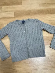 ポロラルフローレン ヴィンテージ ケーブルニット グレー