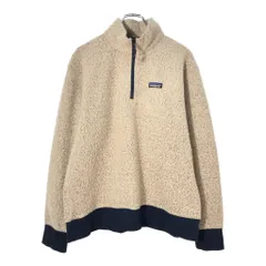 patagonia パタゴニア ウーリエステル ハーフジップ フリースジャケット アウトドア ベージュ(メンズ L)中古 古着 X2260
