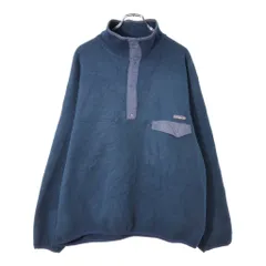 90年代 patagonia パタゴニア スナップT フリースジャケット アウトドア ネイビー(メンズ XL)中古 古着 X2262