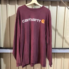 1555 Carhartt ロンT ブラウン 2XL カーハート 長袖カットソー プリントロゴ 古着卸 アメリカ仕入