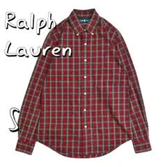 Ralph Laurenラルフローレンコットン製タータンチェック柄カスタムフィットBDシャツS 赤レッド【古着】【中古】【送料無料】