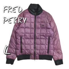 FRED PERRYフレッドペリー ハイネックリブライン ダウンジャケット L 紫パープル【古着】【中古】【送料無料】のサムネイル