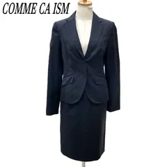 COMME CA ISM コムサイズム スカートスーツ 2つボタンジャケット＋スカート S ダークグレー