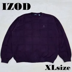 IZOD パープル コットンニット 綿100％ XL 厚手 紫 アイゾッドのサムネイル