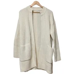 美品 Demi-Luxe BEAMS デミルクスビームス あぜ編みニットガウン ボタンレス カーディガン オフホワイト レディース 古着 中古 USED