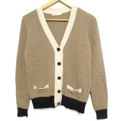 美品 SEE BY CHLOE シーバイクロエ アンゴラブレンド Vネック 長袖 ケーブルニット カーディガン I40 キャメル ベージュ系 レディース 古着 中古 USED