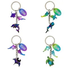 ステンドメタル キーホルダー 沖縄 1個 単品 選べる4種類 キーリング イルカ ジンベエザメ マンタ ウミガメ チャーム付き 沖縄グッズ