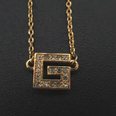 良品 GIVENCHY ジバンシー ジバンシィ 1977 ヴィンテージ Gロゴ ラインストーン ネックレス GP ゴールドカラー レディース 古着 中古 USED