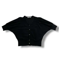 ANAYI アナイ コットンナイロン ドルマンショートカーディガン サイズ38 ブラック 黒 NO 102128-16-430-95-380 Vネック 半袖 5B ストレッチ レディース 夏 ゴーゴー古着久喜倉庫店 草3077