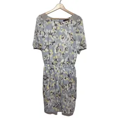 JUSGLITTY(ジャスグリッティー) ワンピース サイズ2 M レディース - ライトブルー×白×マルチ 七分袖/ひざ丈/花柄