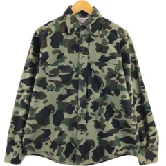 古着 70年代 フロストプルーフ FROSTPROOF 迷彩柄 長袖 シャモアクロスシャツ USA製 メンズM相当 ヴィンテージ/eaa524098
