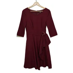 JUSGLITTY(ジャスグリッティー) ワンピース サイズ1 S レディース - ボルドー 七分袖/ひざ丈