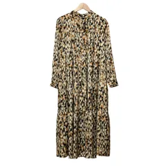 美品 RADIATE ラディエイト カラーペイント 長袖 ティアードワンピース サイズ9 マルチカラー レディース 古着 中古 USED