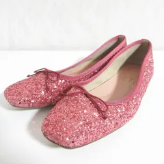 良品 LE TALON ルタロン グリッター フラットシューズ バレエシューズ 23cm ピンク レディース 古着 中古 USED