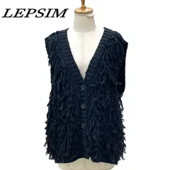 LEPSIM レプシィム 3.5ゲージループBIGベスト ニット F BLK/ブラック
