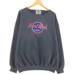 古着 HARD ROCK CAFE ハードロックカフェ カットオフ アドバタイジング スウェットシャツ トレーナー USA製 メンズXL相当/eaa531821