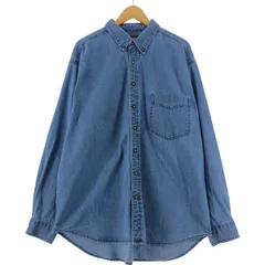 古着 90~00年代 ラングラー Wrangler HERO 長袖 ボタンダウンデニムシャツ メンズXL相当/eaa531272