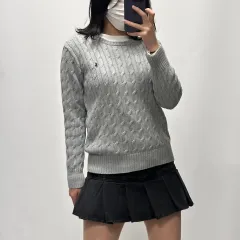 ポロラルフローレン ケーブル編み ニット グレー L 031805
