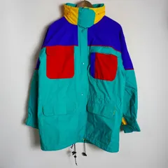 希少 80S 90S Eddie Bauer エディバウアーナイロン マウンテン ジャケット 黒タグ ビンテージ クレイジーカラー 緑系 サイズ M/M 505P★4