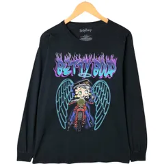古着 BETTY BOOP ベティブープ キャラクタープリントロングTシャツ ロンT メンズM相当/eaa540523