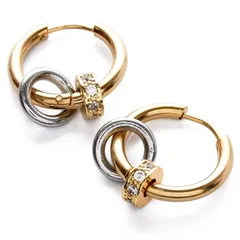 【人気商品】2連 フープピアス リング メンズ リングピアス ピアス レディース INTERNATIONAL] 両耳 [SEIYA セット