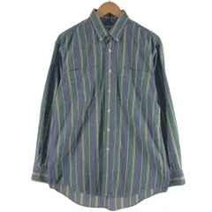 古着 ~90年代 エルエルビーン L.L.Bean マルチストライプ 長袖 ボタンダウンストライプシャツ USA製 メンズM相当 ヴィンテージ/eaa541281