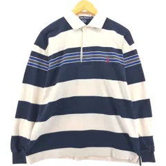 古着 90年代 ノーティカ NAUTICA ボーダー柄 長袖 ラガーシャツ メンズM相当 ヴィンテージ/eaa541443