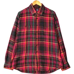古着 90年代 ギャップ GAP オールドギャップ マドラスチェック 長袖 フランネルチェックシャツ メンズXL相当 ヴィンテージ/eaa550649