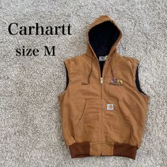 90s Carhartt カーハート ダックベスト J04 BRN 企業ロゴ 中綿 ワーク