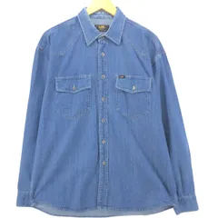 古着 リー Lee 長袖 デニムシャツ USA製 メンズL相当/eaa549799