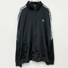古着 used　00s　adidas　アディダス　トラックジャケット/ジャージ　パフォーマンスロゴ　ヴィンテージ　黒　ブラック　2XLサイズ