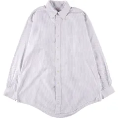 古着 80~90年代 ブルックスブラザーズ Brooks Brothers MAKERS 長袖 ボタンダウンストライプシャツ USA製 メンズL相当/eaa560167