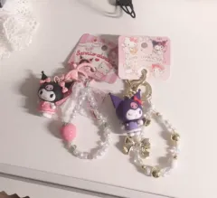 サンリオ ビーズ ストラップ チャーム キーホルダー クロミ クリスマス レース