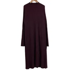 美品 DES PRES TOMORROWLAND デプレ トゥモローランド ウーステッドウールリブ フレアワンピース サイズ36 ボルドー レディース 古着 中古 USED