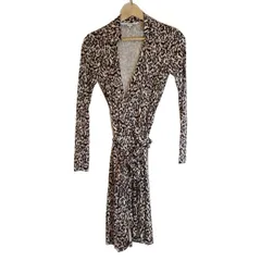 ダイアン・フォン・ファステンバーグ ワンピース サイズ0 XS レディース美品  - アイボリー×黒×グレーベージュ