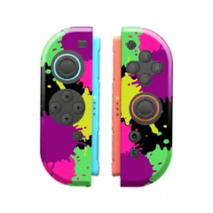 Nintendo Switch2 switch2 switch2専用 ケース 任天堂 スイッチ2 Joy-Con ジョイコン カバー ケース インク ペンキ ペイント ブルー レッド パープル ネオン 保護 保護ケース キズ防止 指紋防止 軽量 カラー01