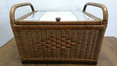 A58320 ラタン 藤 蓋付き収納ボックス