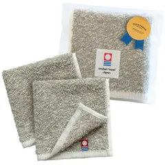 トランパラン 今治タオル ハンカチ 約23×23cm 3枚セット ミックスカラー 杢調 (グレージュ) 今治 ハンドタオル ギフト 個包装