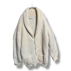 Murray Allan of Innerleithen マレーアランオブイナーリーセン ヴィンテージ ショールカラー ニットカーディガン 上着 メンズ アイボリー サイズXL程度 秋 久喜倉庫店 39 No.K 1275Y