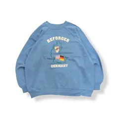 ビンテージ ★スウェット ★80s ★USA製 ★ラグランスリーブ ★水色 ★プリントスウェット ★used ★古着 ★Vintage ★アメカジ ★オールド ★ストリート ★スケーター  ★トレーナー ★アメリカ製 ★Hanes ★ヘインズ ★GERMANY