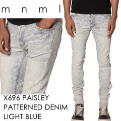 mnml X696 ヴィンテージペイズリーストレッチスキニーデニムパンツ 【28〜32】