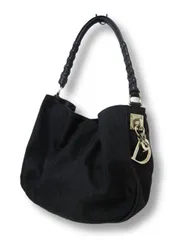 クリスチャン・ディオール Dior トロッター  ワンショルダーバッグ ハンドバッグ キャンバス×持ち手レザー 黒 ブラック■管理番号L29760YER-260121--8K(1350)