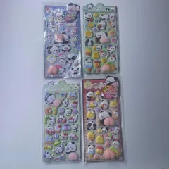 お尻シール4枚　肉球シール　ボンボンドロップシール　パンダ　ひよこ　a4